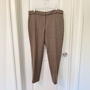 Talbots Black and Tan Wool Blend Lined Houndstooth Pants Size 16